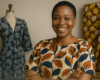 smiling fashion designer
